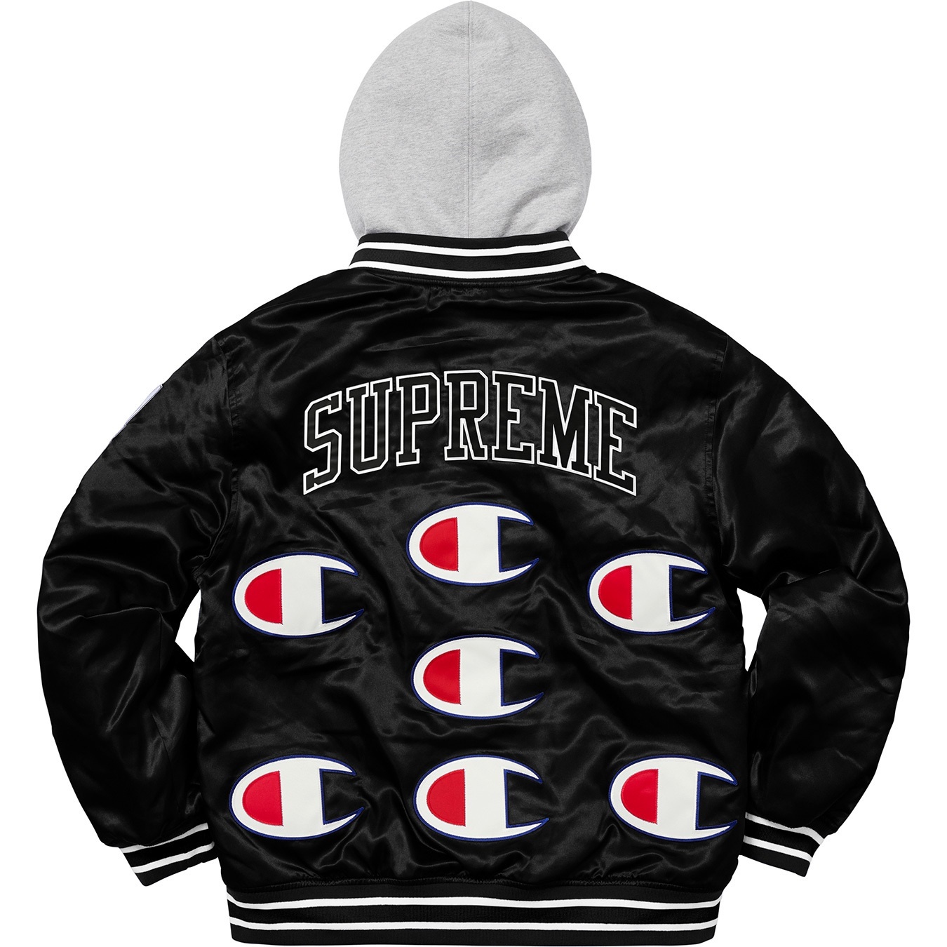 Supreme®/Champion® Hooded Satin Varsity Jacket view 14